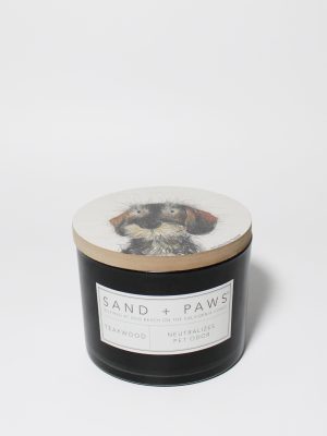 Sand + Paws Teakwood 12 oz scented candle