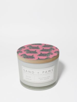 Sand + Paws Olive Lemon 12 oz scented candle