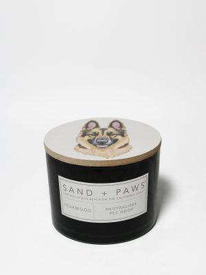 Sand + Paws Teakwood 12 oz scented candle